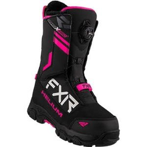Brand New in Box Black/Pink FXR Racing Helium BOA Insulated Snowmobile Boots